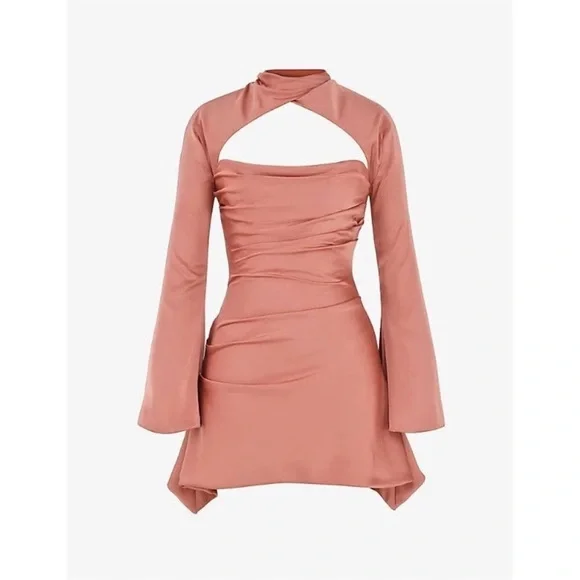 House of CB Toira Blush Pink Midi Dress - Picture 4 of 9